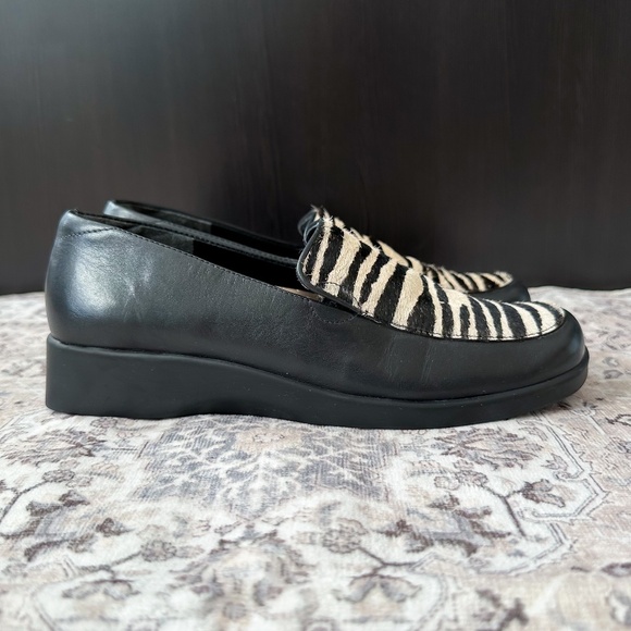 Hush Puppies Genuine Leather Zebra Print Calf Hair Loafers - Picture 5 of 12